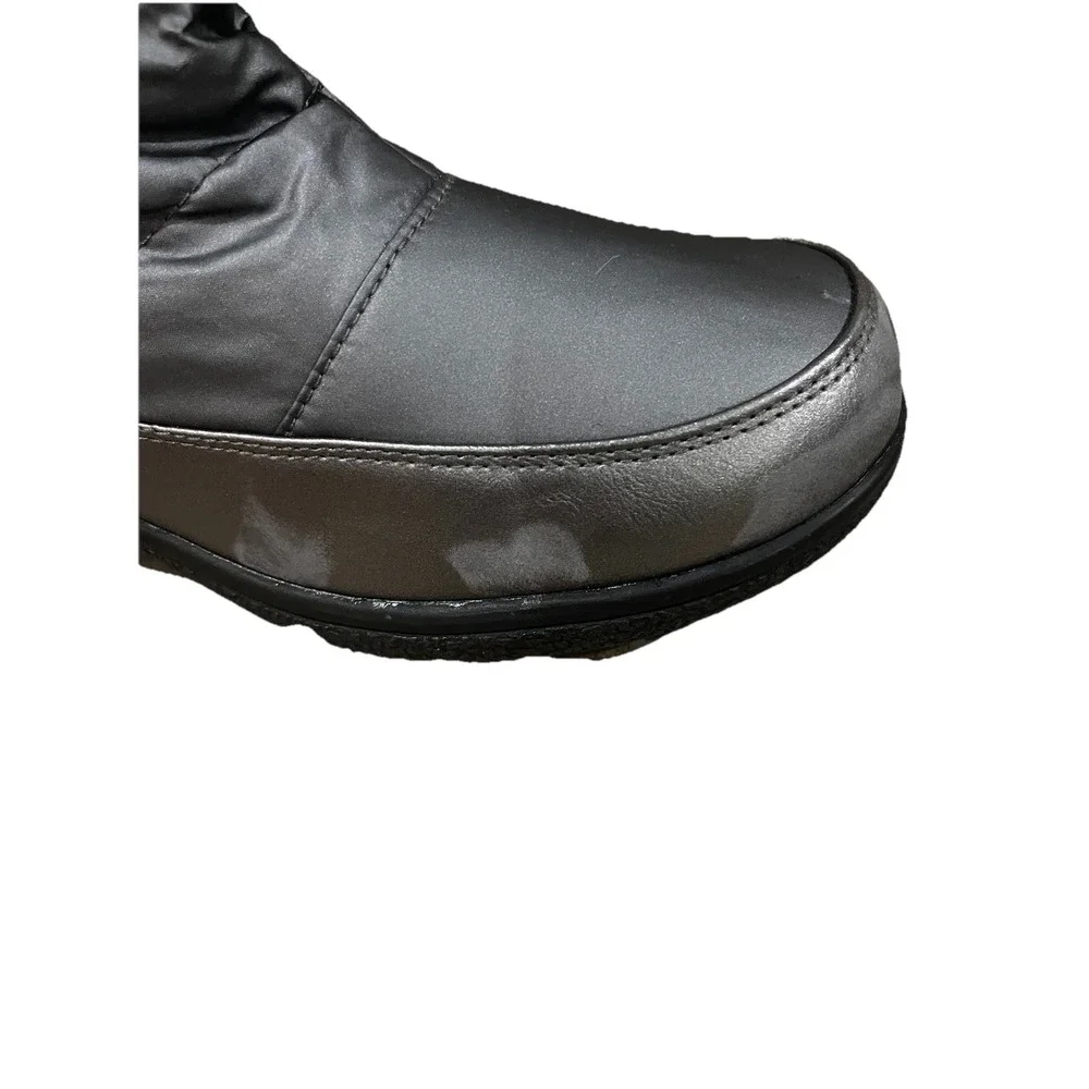 Totes bryce‎ buckle side zip faux fur lined gray snow boot waterproof 9M